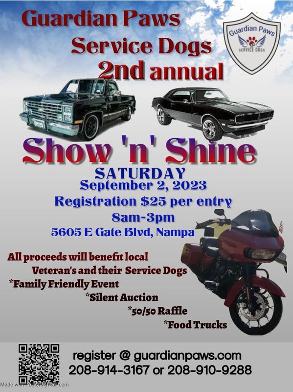 SHOW'N'SHINE REGISTRATION Guardian Paws Service Dogs